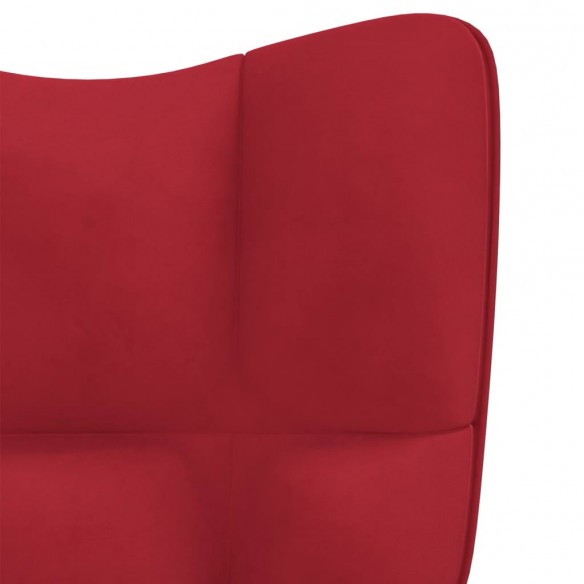 Chaise de relaxation avec repose-pied Rouge bordeaux Velours