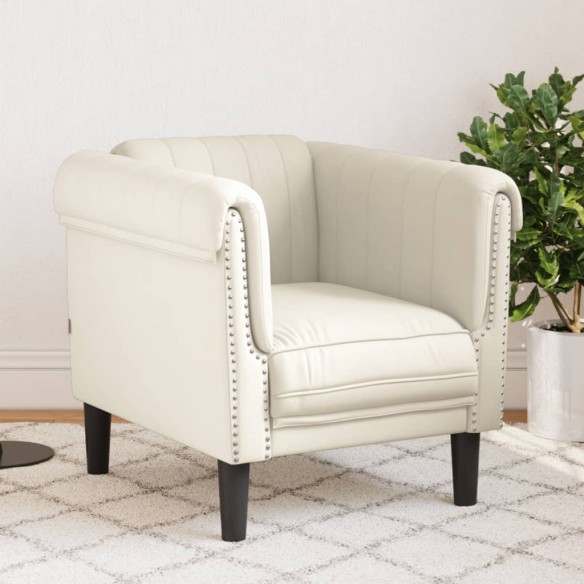 Fauteuil crème velours