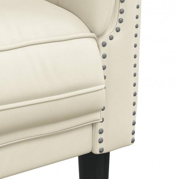 Fauteuil crème velours