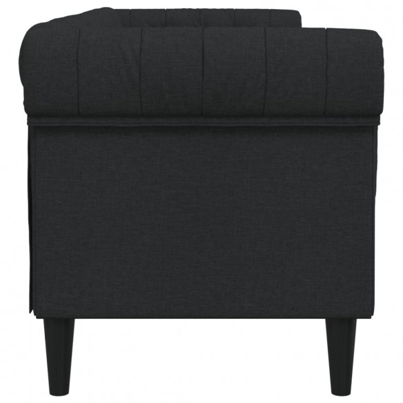 Canapé Chesterfield 3 places noir tissu