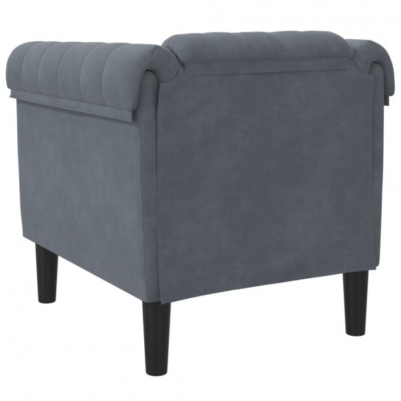 Fauteuil gris foncé velours