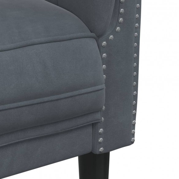 Fauteuil gris foncé velours