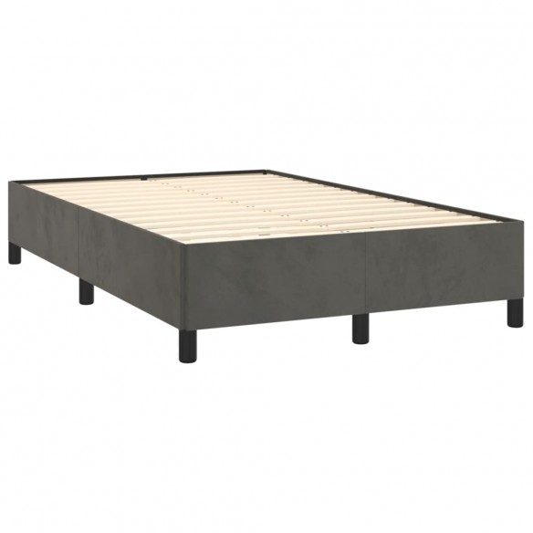 Cadre de lit avec matelas LED gris foncé 120x190 cm