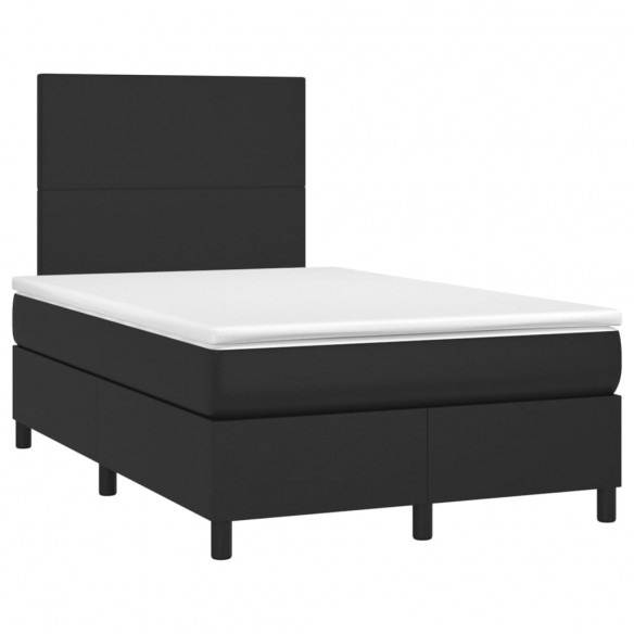 Cadre de lit matelas LED noir 120x190 cm similicuir