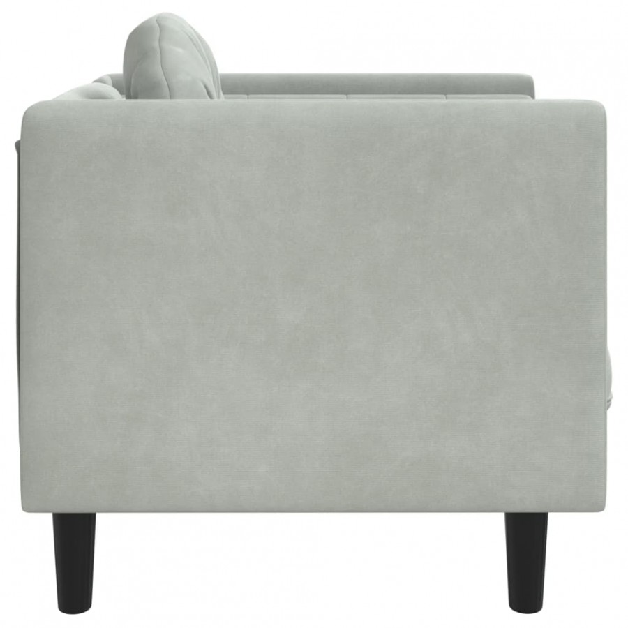 Fauteuil avec coussin gris clair Velours