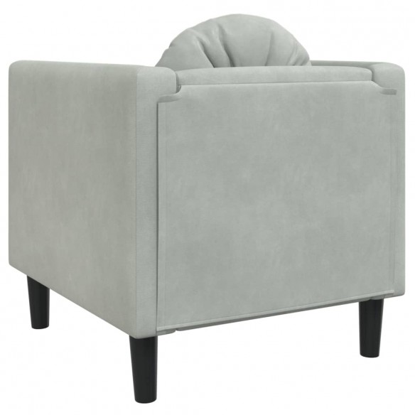 Fauteuil avec coussin gris clair Velours