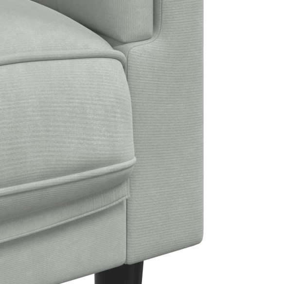 Fauteuil avec coussin gris clair Velours