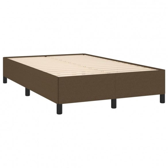 Cadre de lit matelas et LED marron foncé 120x190 cm