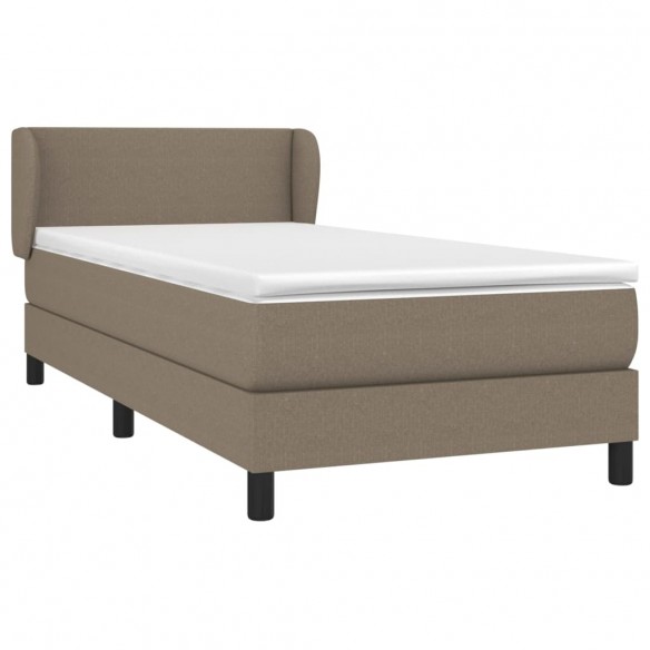 Cadre de lit avec matelas Taupe 90x190 cm Tissu