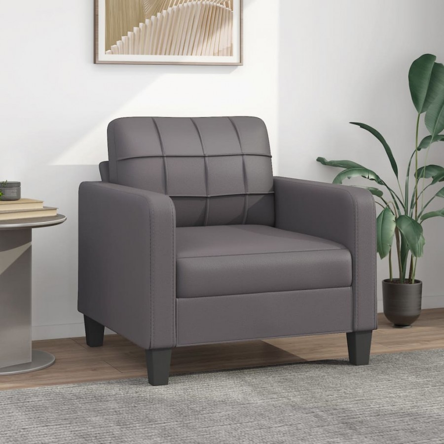 Fauteuil Gris 60 cm Similicuir