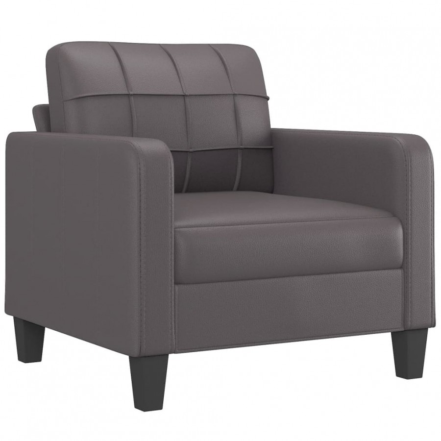 Fauteuil Gris 60 cm Similicuir