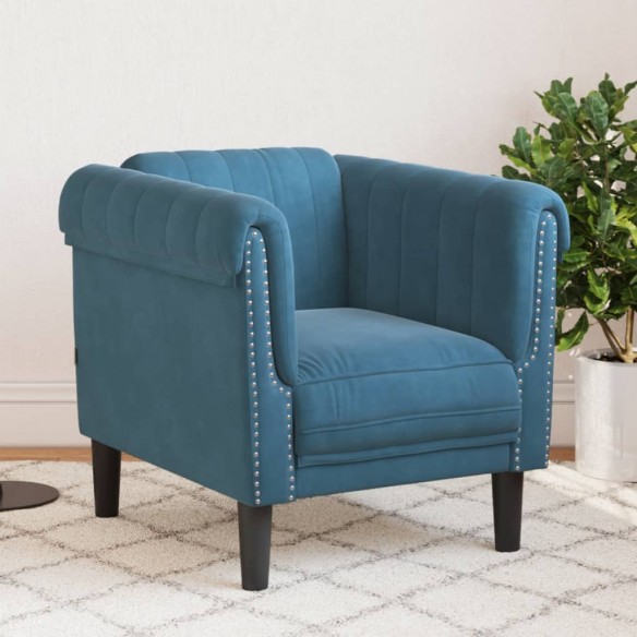 Fauteuil bleu velours