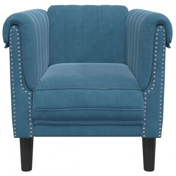 Fauteuil bleu velours