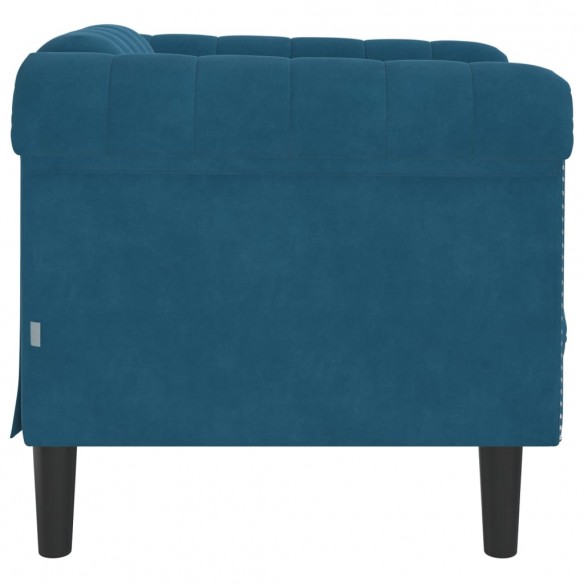 Fauteuil bleu velours