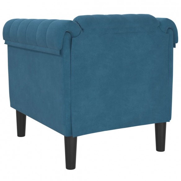 Fauteuil bleu velours