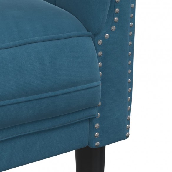 Fauteuil bleu velours