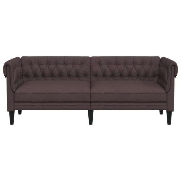 Canapé Chesterfield 3 places marron foncé tissu