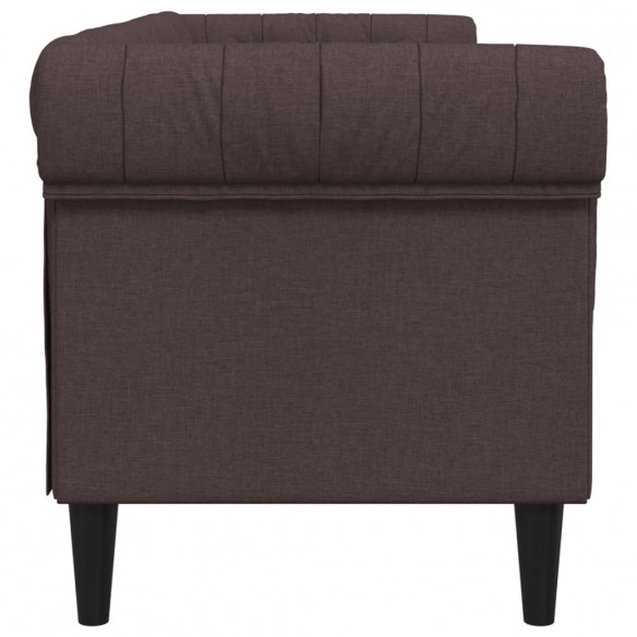 Canapé Chesterfield 3 places marron foncé tissu