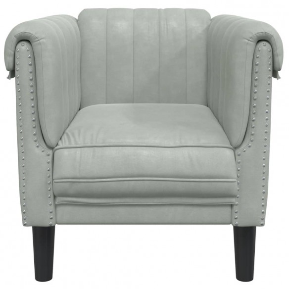 Fauteuil gris clair Velours