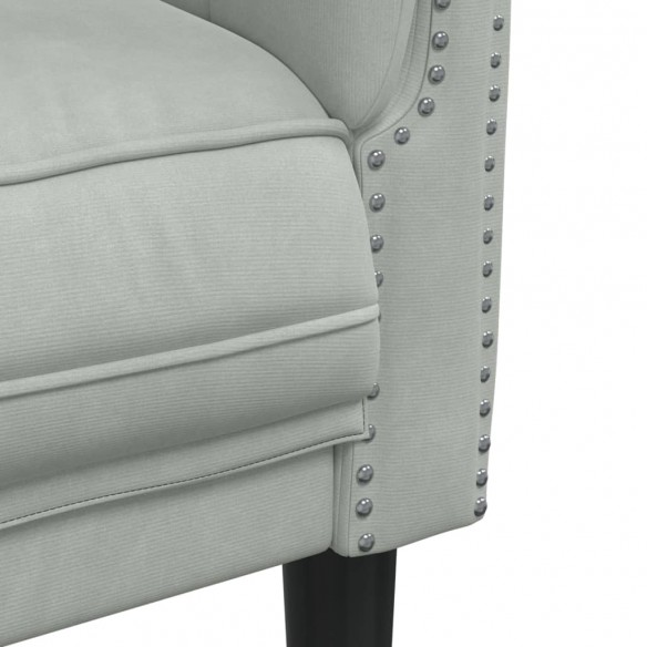 Fauteuil gris clair Velours