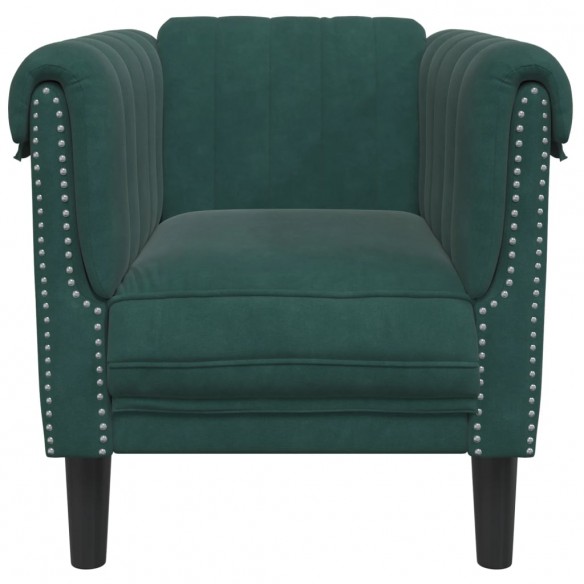 Fauteuil vert foncé velours