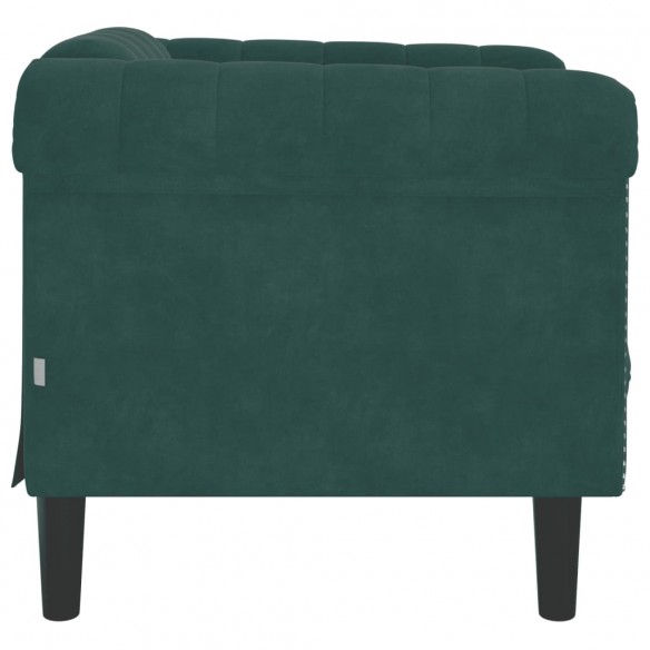 Fauteuil vert foncé velours