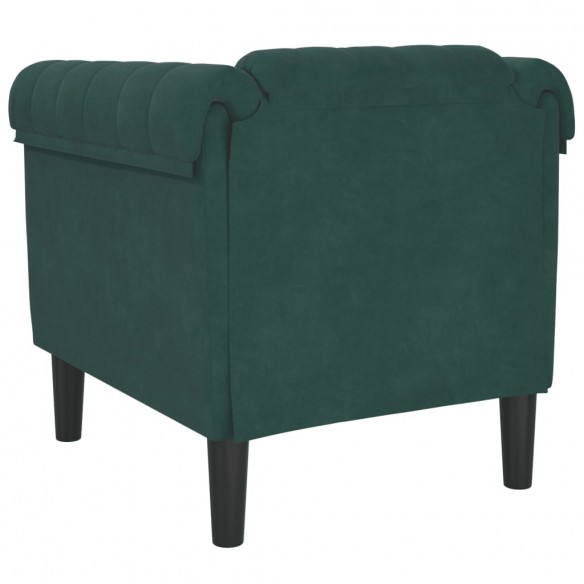 Fauteuil vert foncé velours