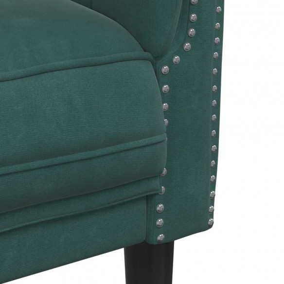 Fauteuil vert foncé velours