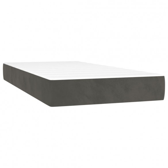 Cadre de lit avec matelas LED gris foncé 120x190 cm