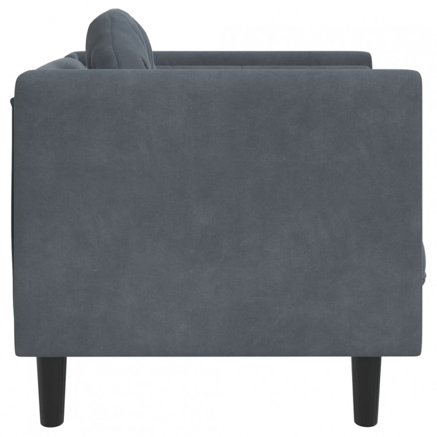 Fauteuil avec coussin gris foncé velours