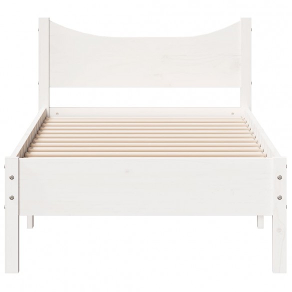 Cadre de lit Blanc 90x190 cm Bois de pin massif