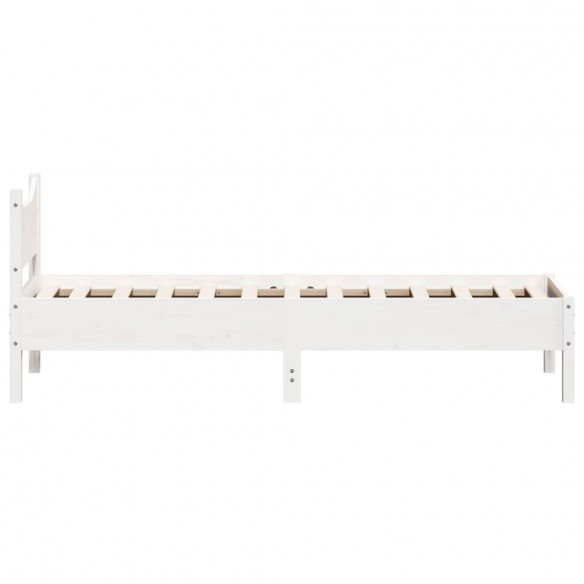 Cadre de lit Blanc 90x190 cm Bois de pin massif