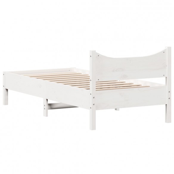 Cadre de lit Blanc 90x190 cm Bois de pin massif