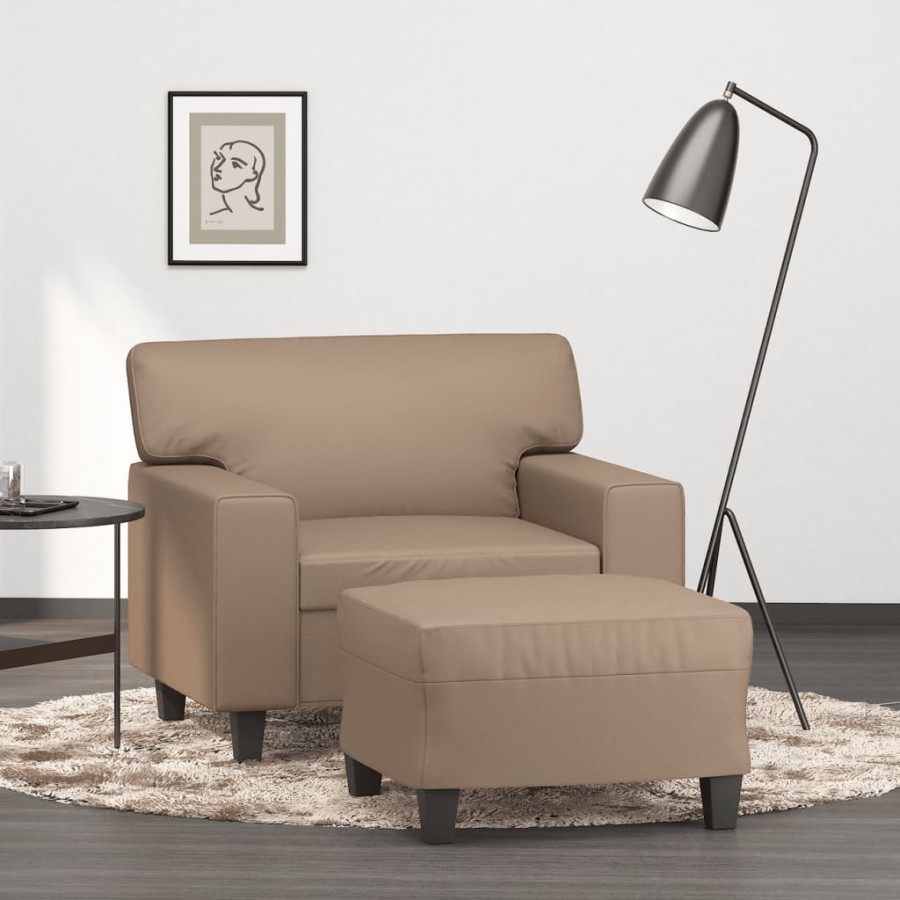 Fauteuil avec repose-pied Cappuccino...