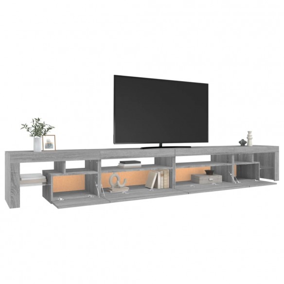 Meuble TV avec lumières LED Sonoma gris 290x36,5x40 cm