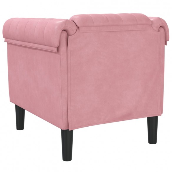 Fauteuil rose velours