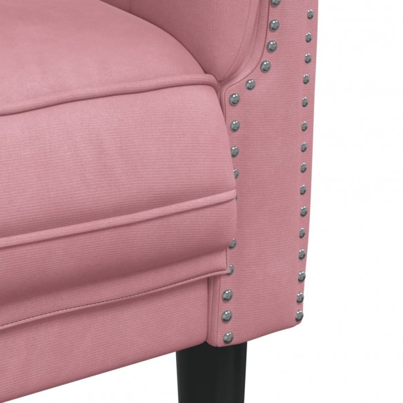 Fauteuil rose velours