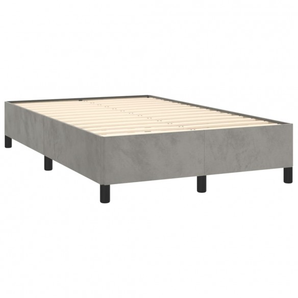 Cadre de lit avec matelas LED gris clair 120x190 cm