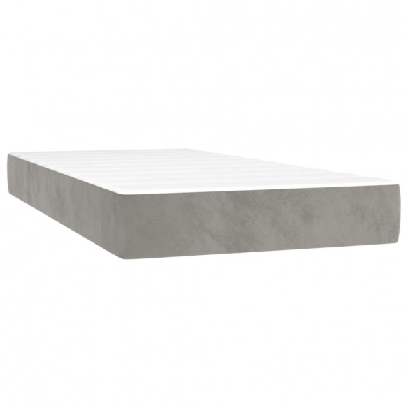 Cadre de lit avec matelas LED gris clair 120x190 cm