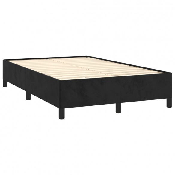 Cadre de lit et matelas LED noir 120x190 cm velours