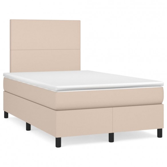 Cadre de lit avec matelas LED cappuccino 120x190 cm