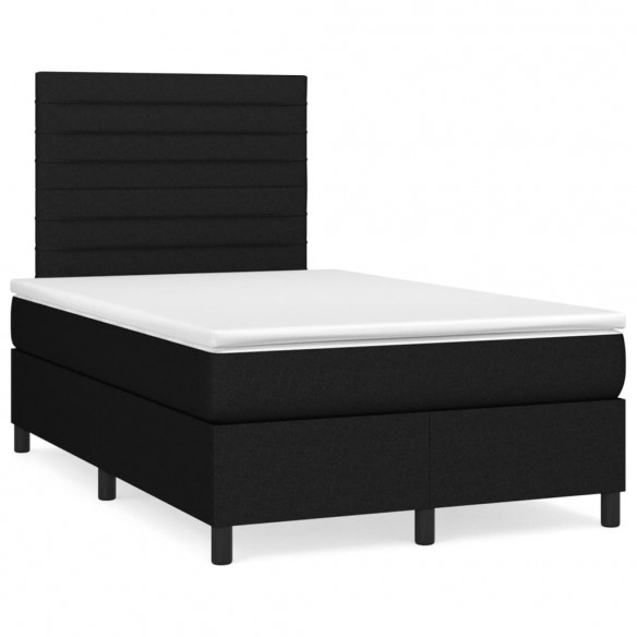 Cadre de lit matelas et LED noir 120x190 cm tissu