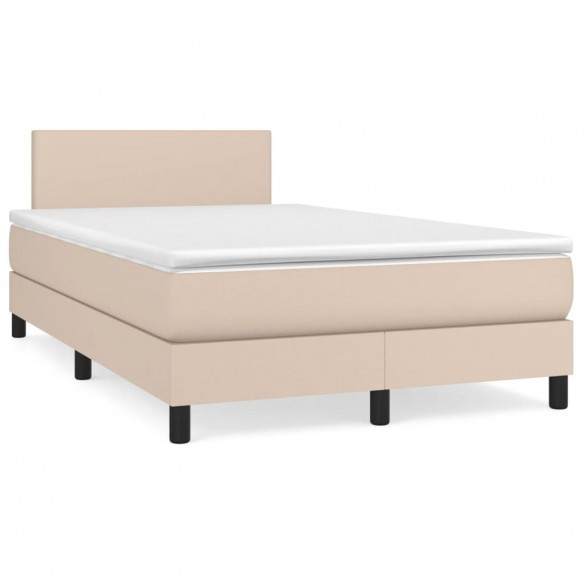 Cadre de lit avec matelas LED cappuccino 120x190 cm