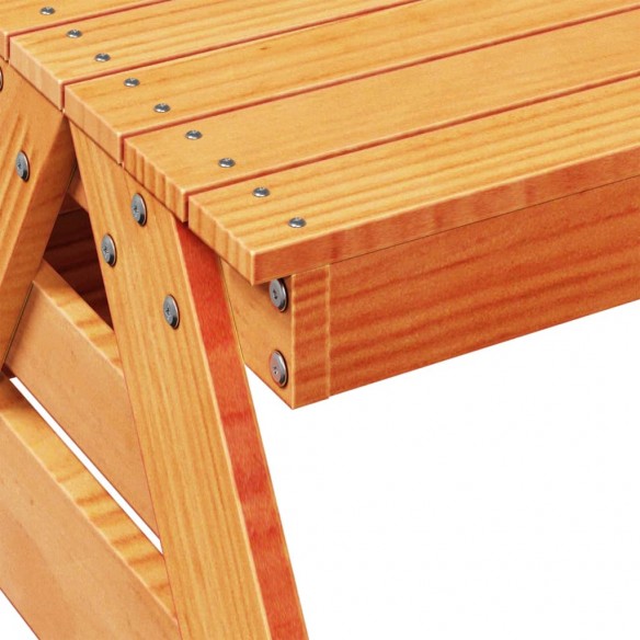 Table de pique-nique pour enfants cire marron bois massif pin