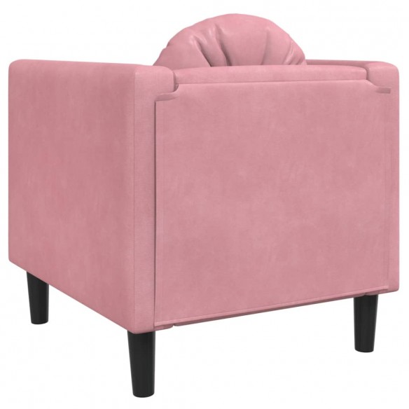 Fauteuil avec coussin rose velours