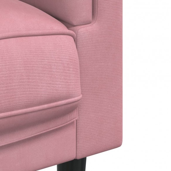 Fauteuil avec coussin rose velours