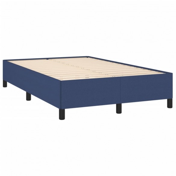 Cadre de lit matelas et LED bleu 120x190 cm tissu