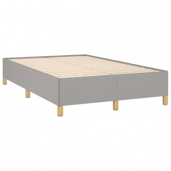 Cadre de lit matelas LED gris clair 120x190 cm tissu