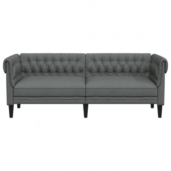 Canapé Chesterfield 3 places gris foncé tissu