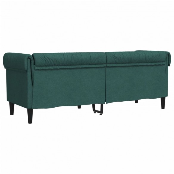 Canapé Chesterfield 3 places vert foncé tissu